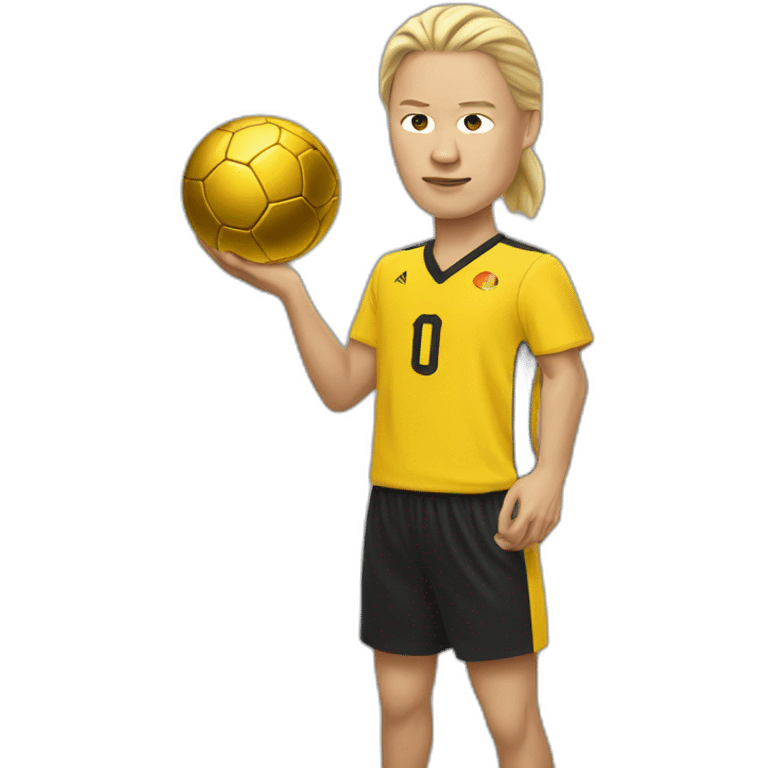 Haaland with a gold ball emoji