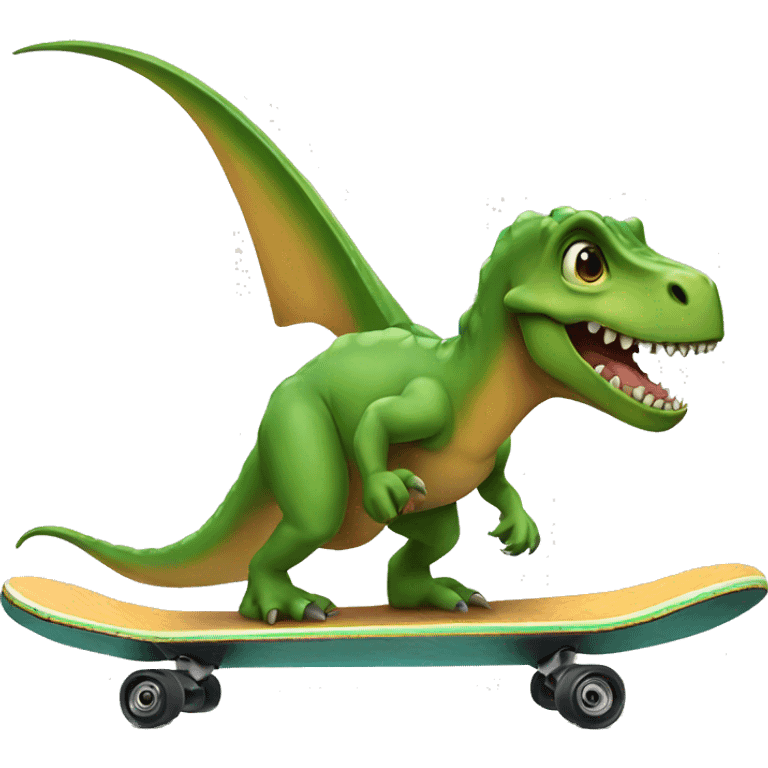 Dinosaur on a skateboard emoji