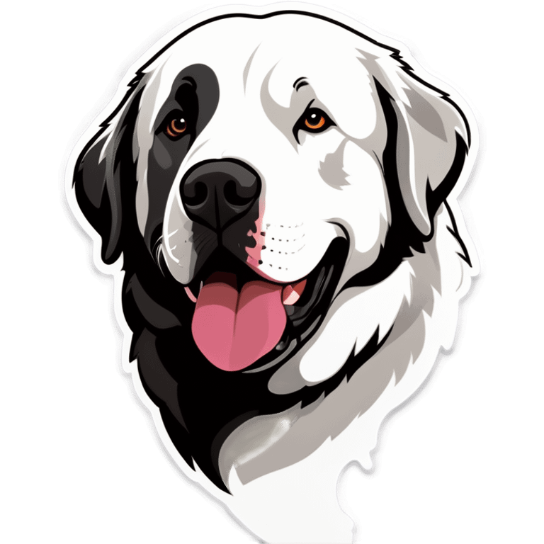 Great Pyrenees with grey pitbull emoji