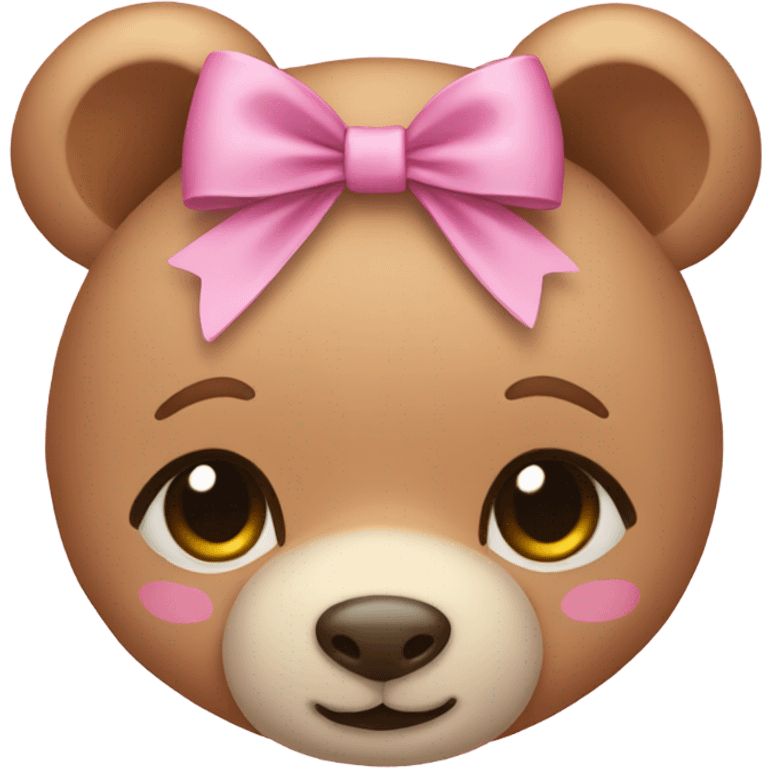 pink teddy bear with a cute bow  emoji