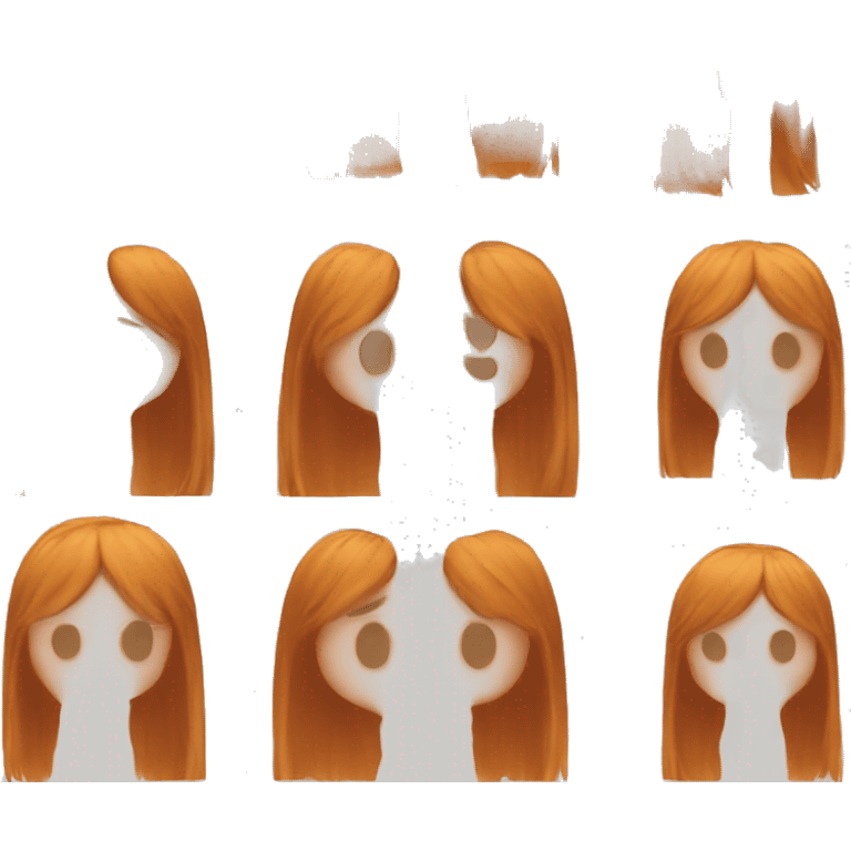 emoji girl ginger with long and straight hair and bangs  emoji