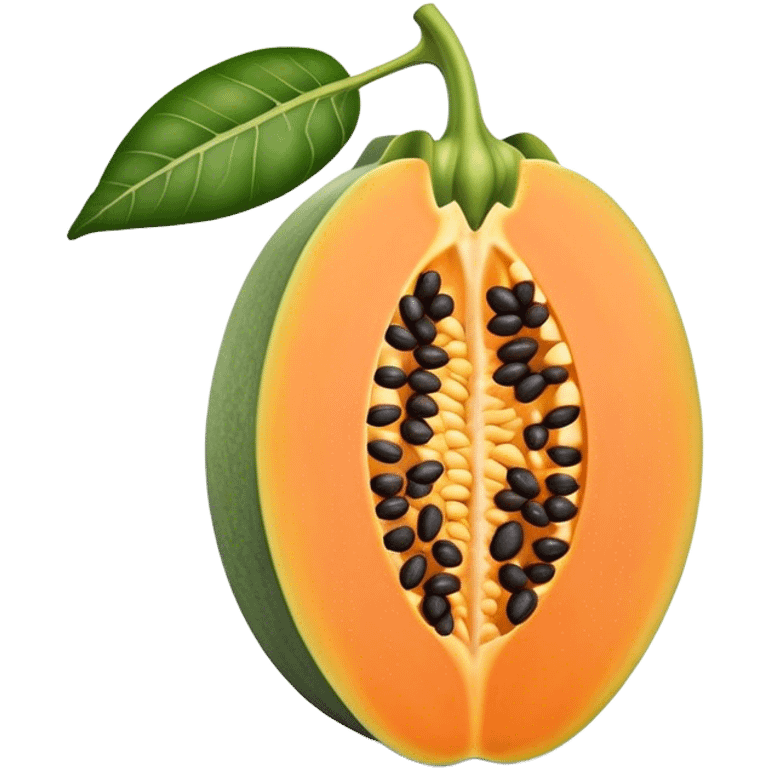 A simple 3D color illustration of a single papaya fruit with realistic shading and texture, on a pure white background.

 emoji