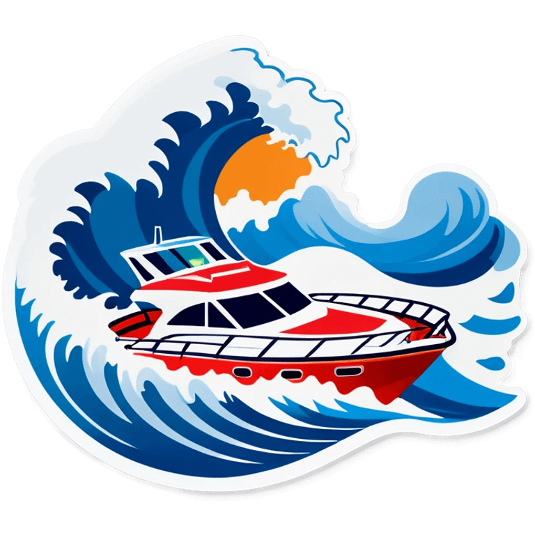 recreational boat in waves emoji