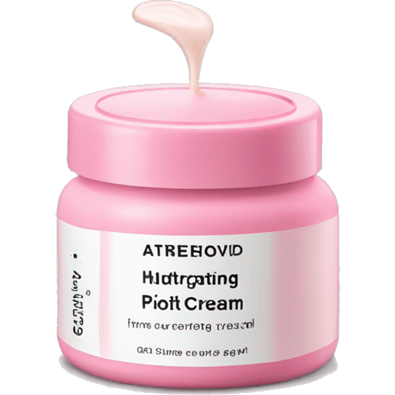 hydrating pink cream pot with label emoji