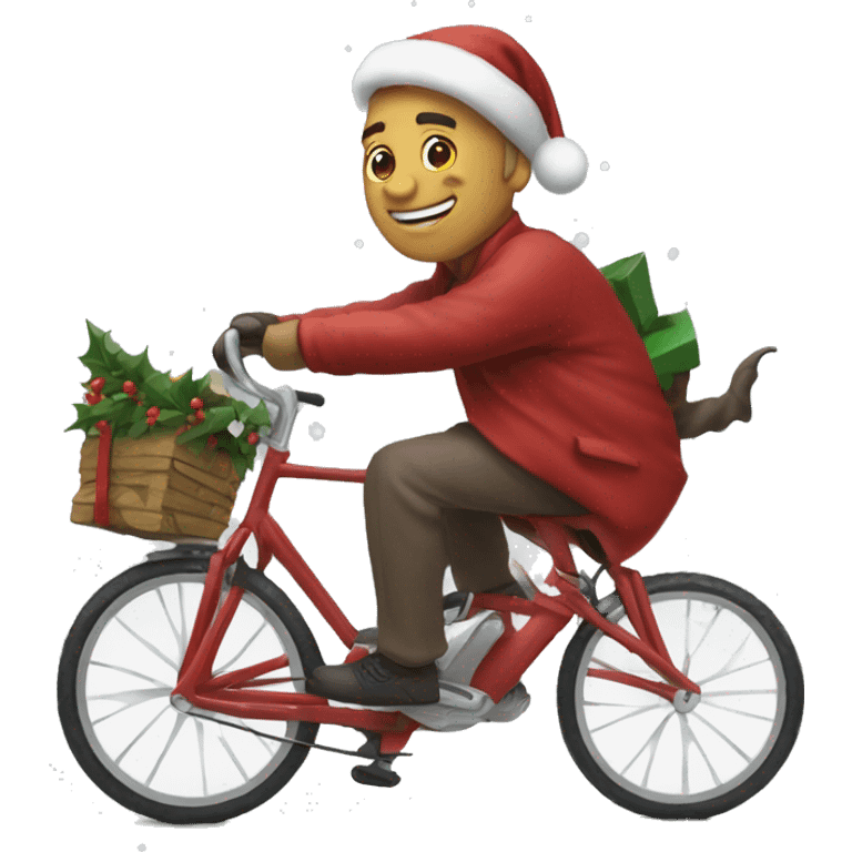 Toro in bici a Natale  emoji