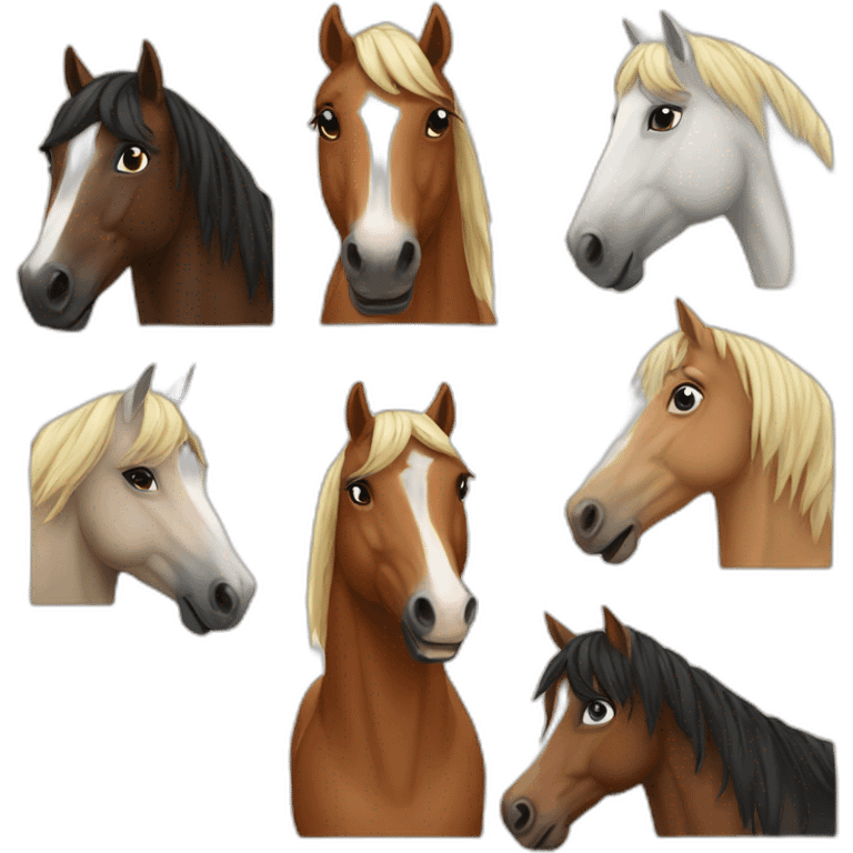 Many horses emoji