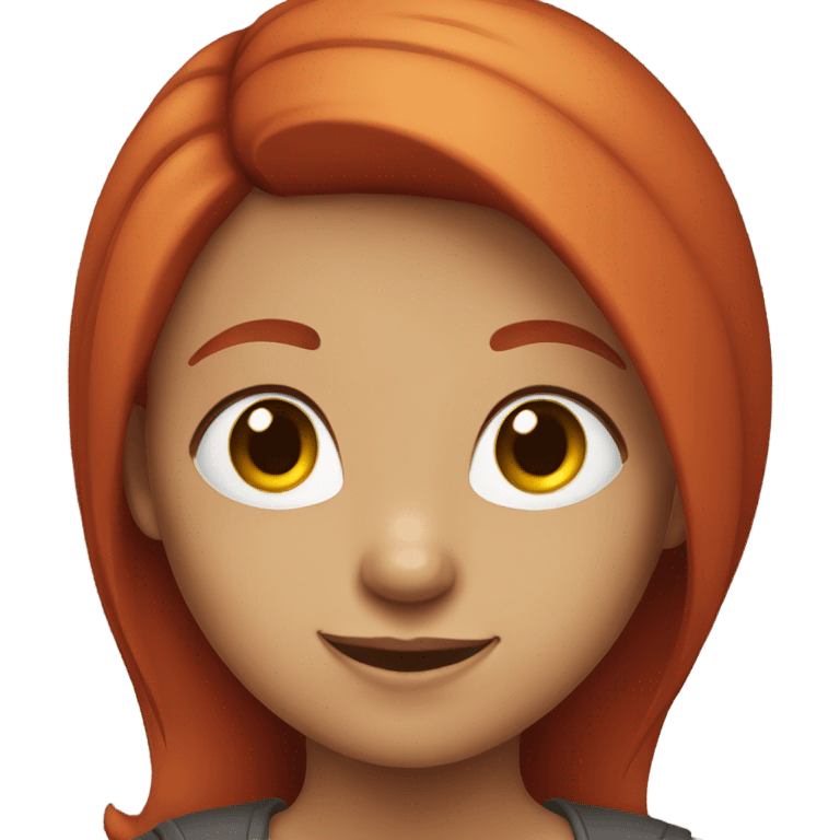 Girl with red hair smirking  emoji