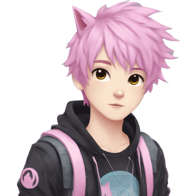 Cute Edgy Attractive Gorgeous Kawaii Pastel Anime Punk Catboy emoji