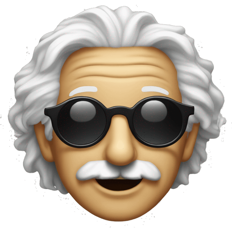 albert einstein dark sun glasses smiling emoji