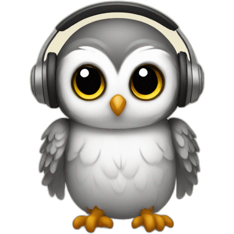 baby owl-with-headset emoji