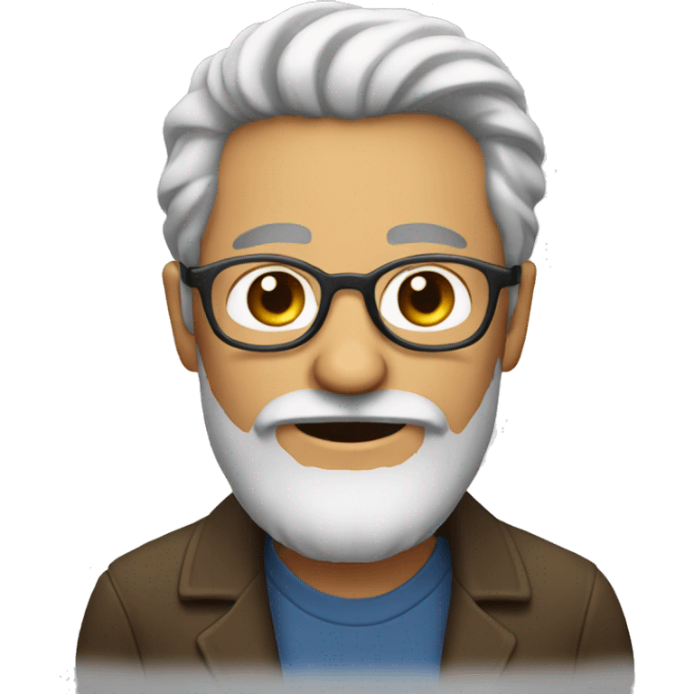 Man with round glasses and gray beard emoji