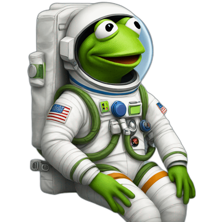 kermit the frog in an astronaut suit emoji