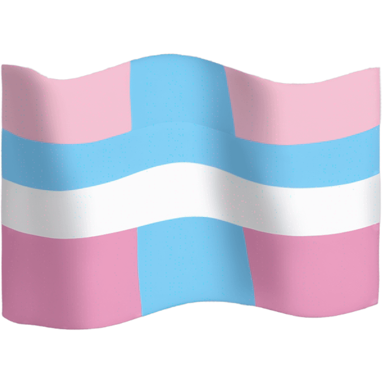 transgender pride flag with five horizontal stripes: light blue, pink, white, pink, and light blue emoji