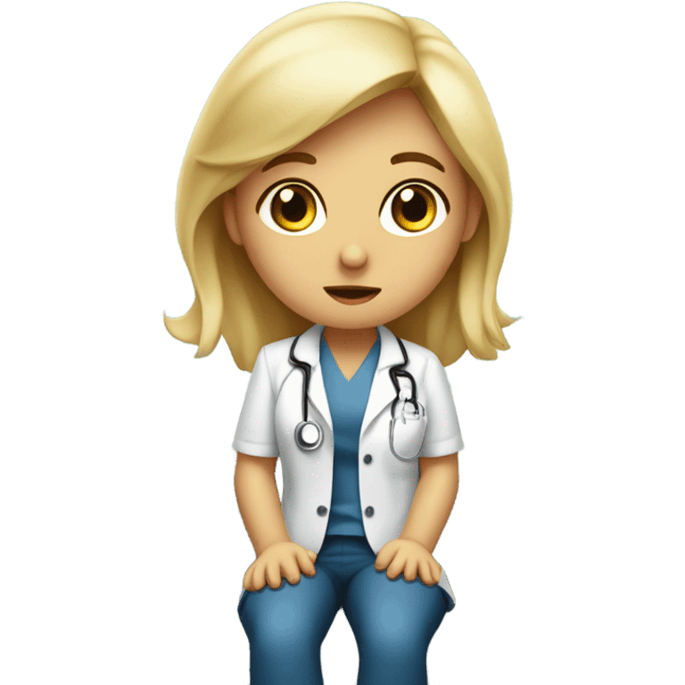 blonde girl at doctors office emoji