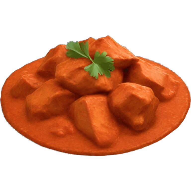 Realistic indian chicken tikka masala on a plate  emoji