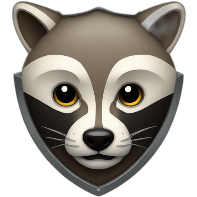 shield with raccoon head on it emoji