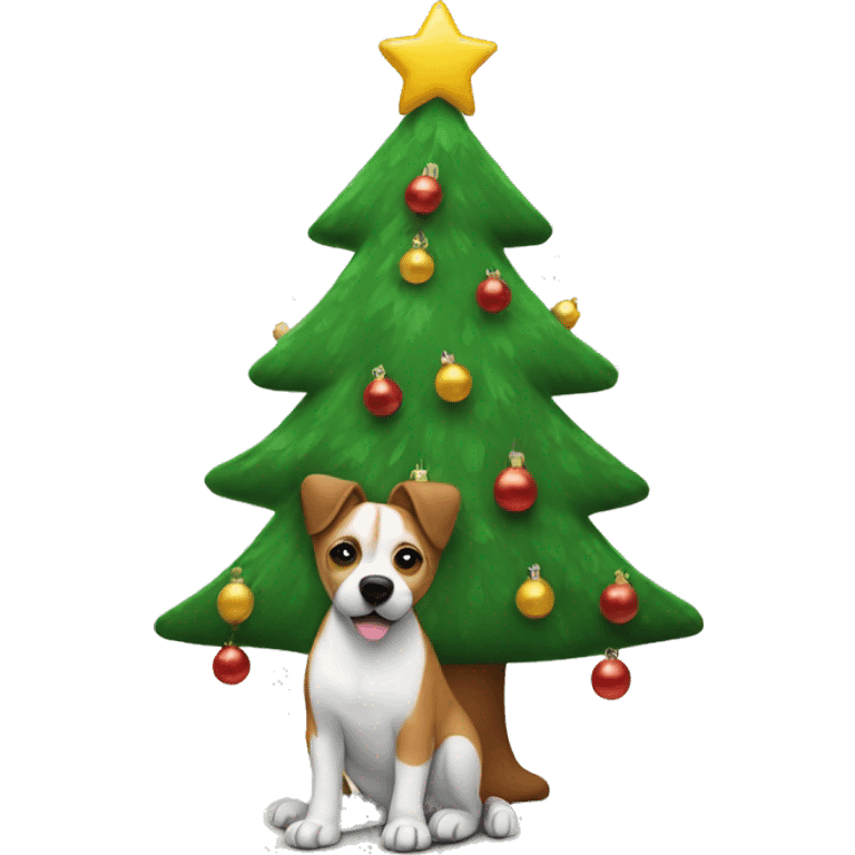 Dog Christmas tree emoji