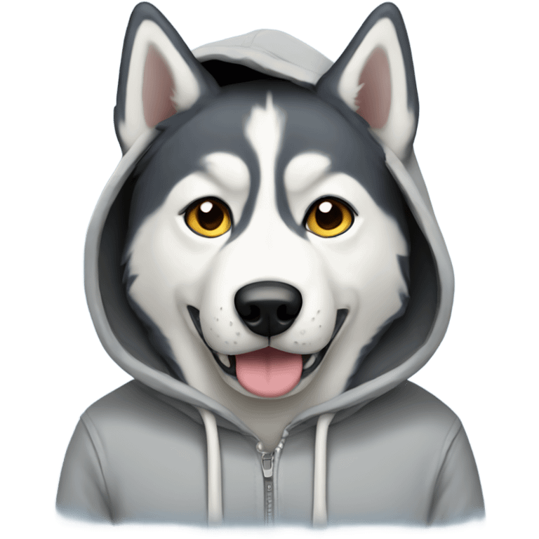 Husky wearing hoodie emoji