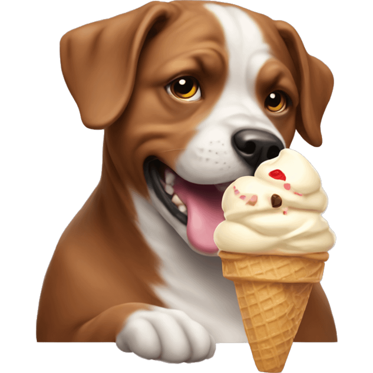 A dog eating ice cream  emoji