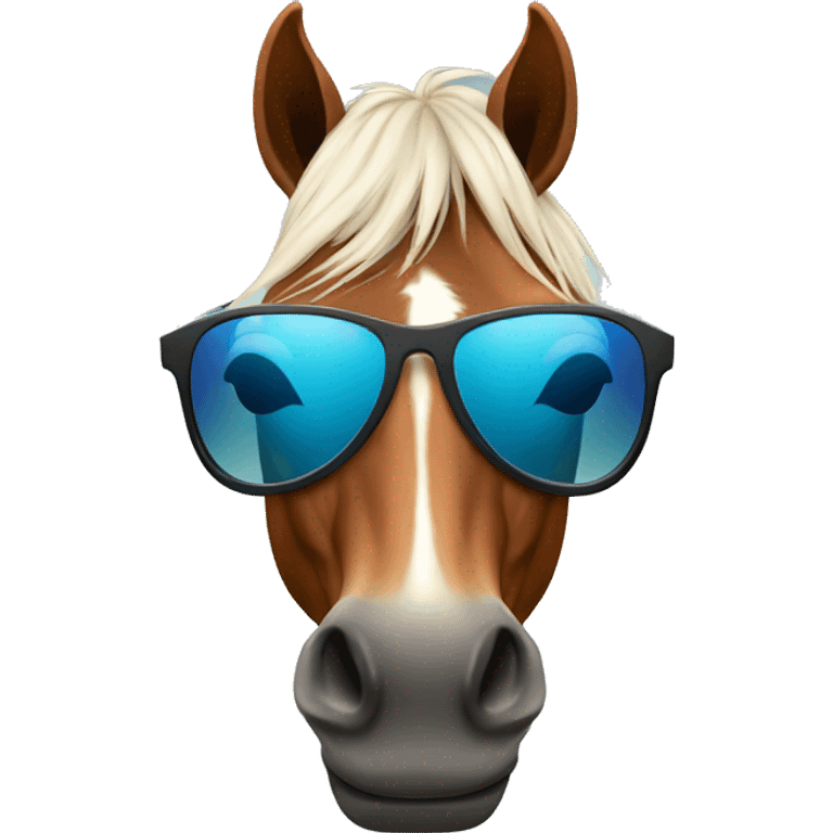 A horse with sunglasses emoji