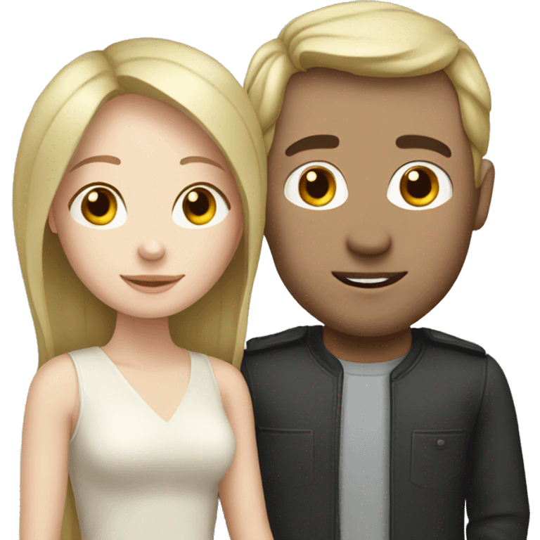 Pale brunette girl with blonde husband  emoji