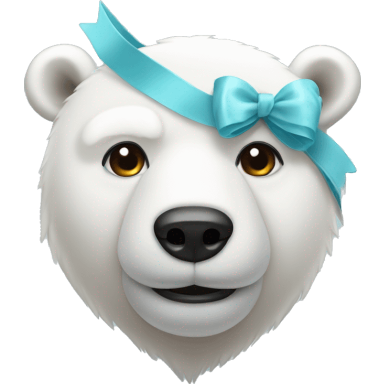 Polar bear with a bow on head emoji