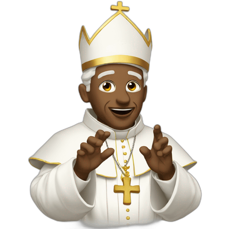 A rapping pope emoji