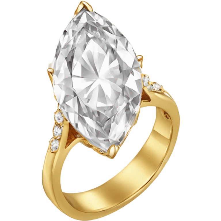 Marquise cut gold diamond ring  emoji