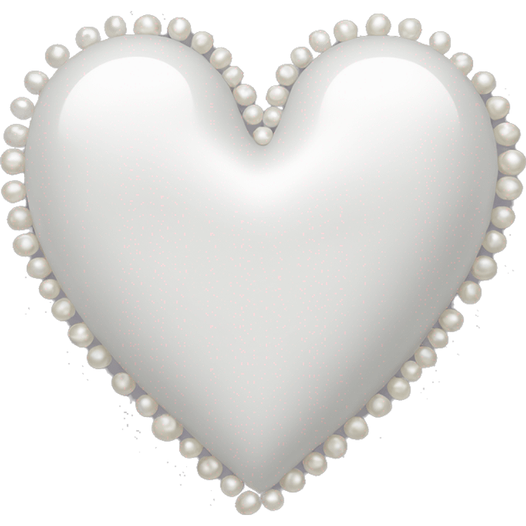 white heart with white pearls outlining the heart emoji