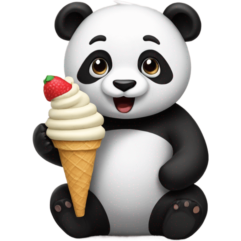 Panda eating ice cream emoji