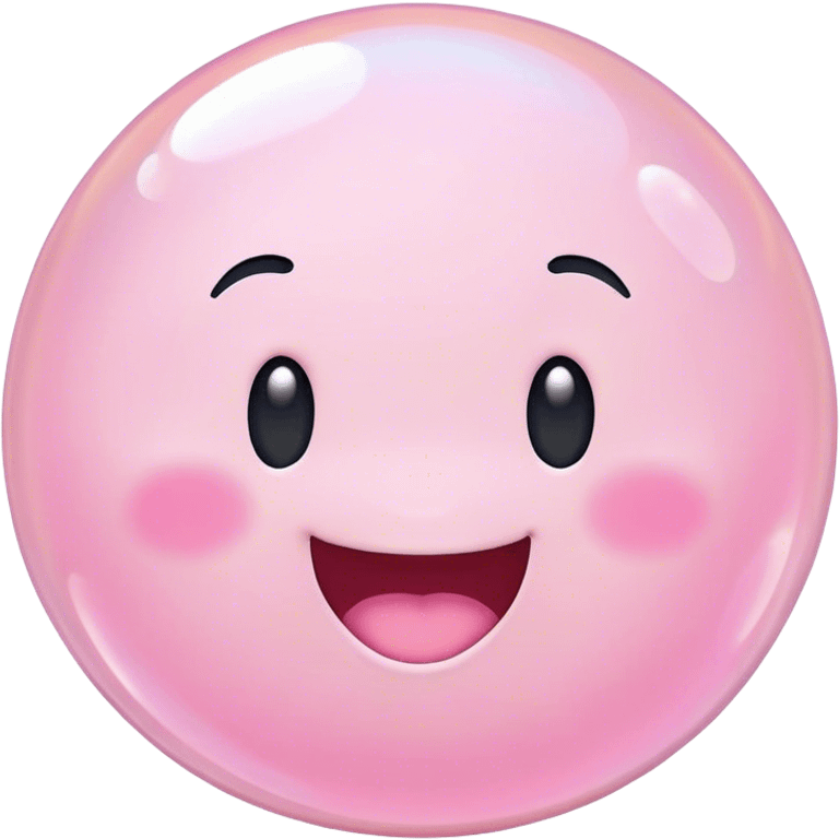 pastel pink one bubbles with happy emoji