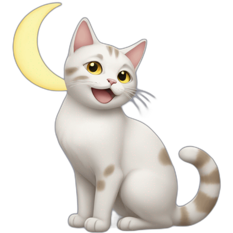 Cat with a moon emoji