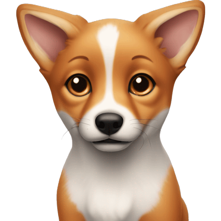 Fox dog puppy with black mouth emoji