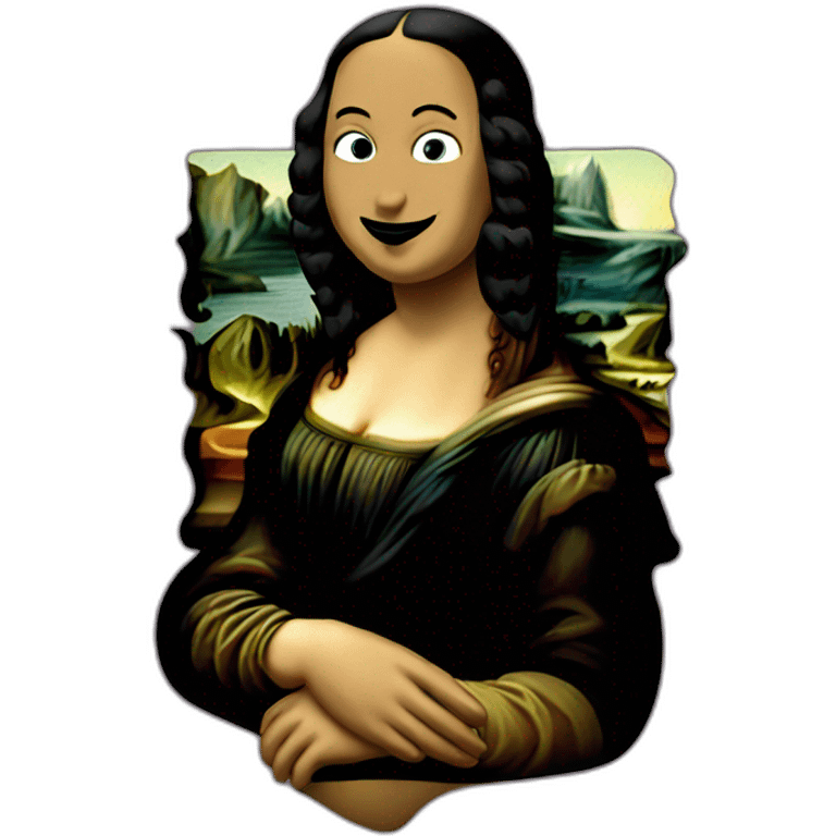 Mona Lisa with neck tattoo emoji