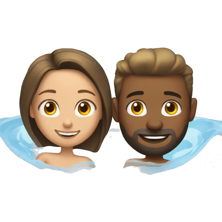 Guy and girl in hot tub emoji