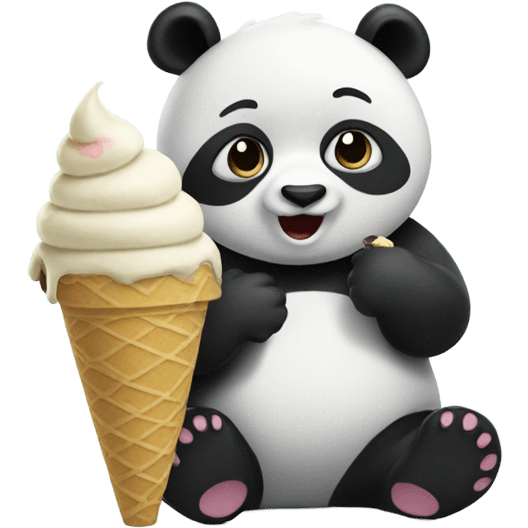 Panda eating ice cream  emoji