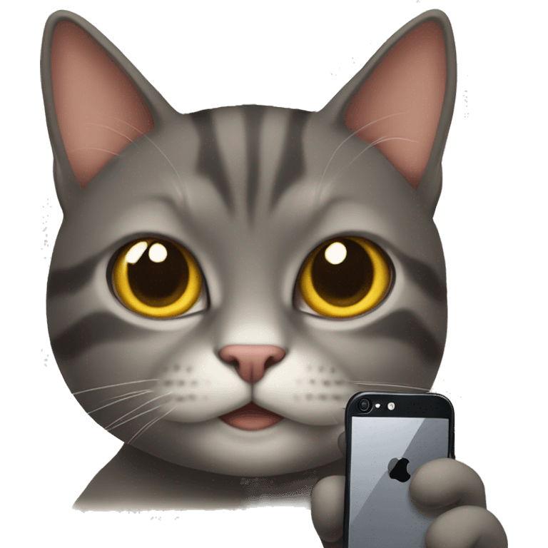 cat holding iphone emoji