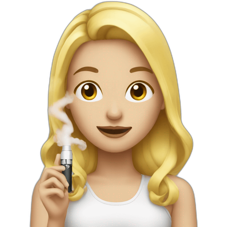 Blonde girl vaping emoji