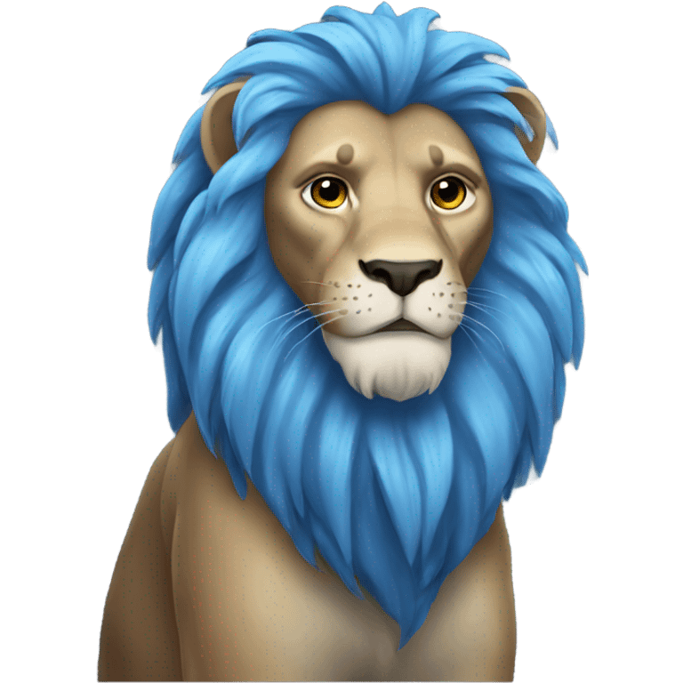 Blue mane lion emoji