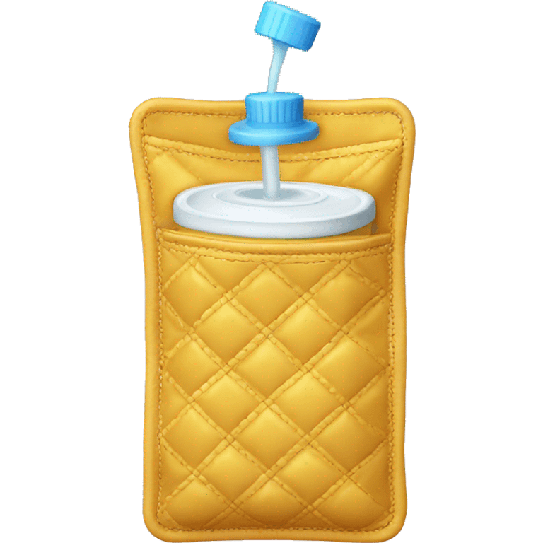 quilted rectangular pouch with sipper emoji