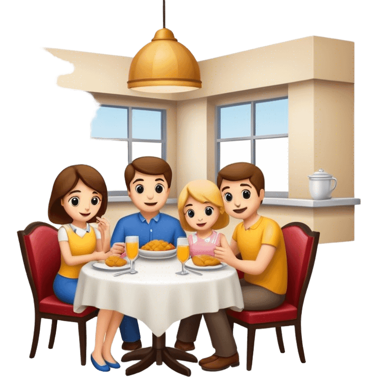 family in the restaurant  emoji