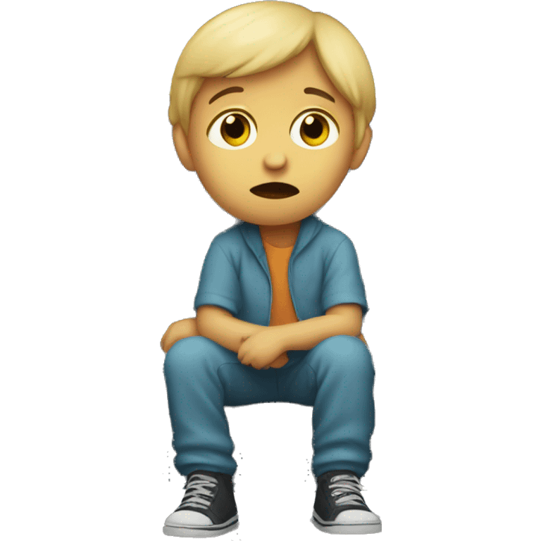 Sad child in a van emoji