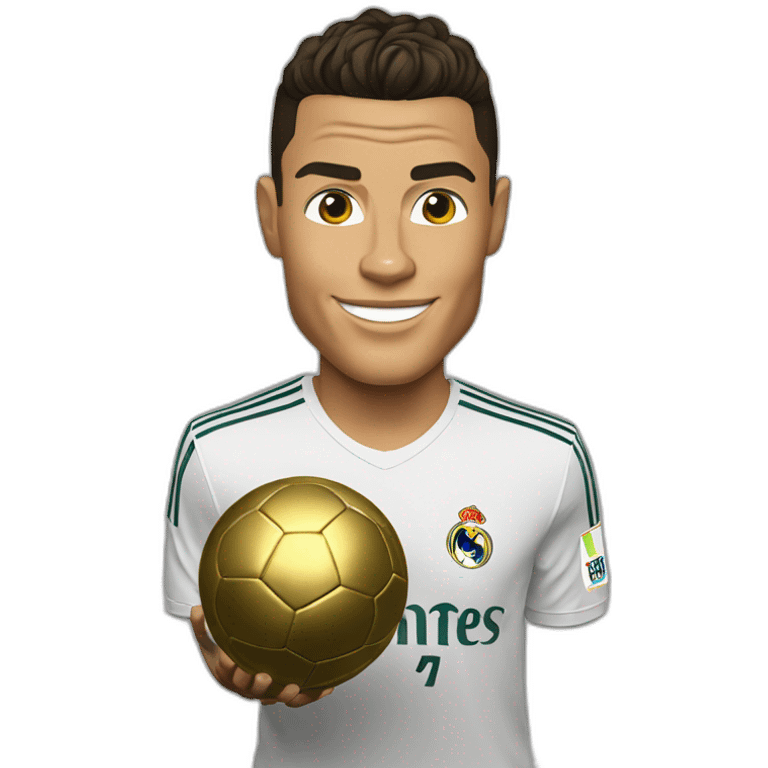 Cristiano ronaldo with the ballon d'or emoji