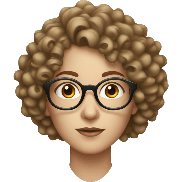 curly white woman enormous glasses emoji