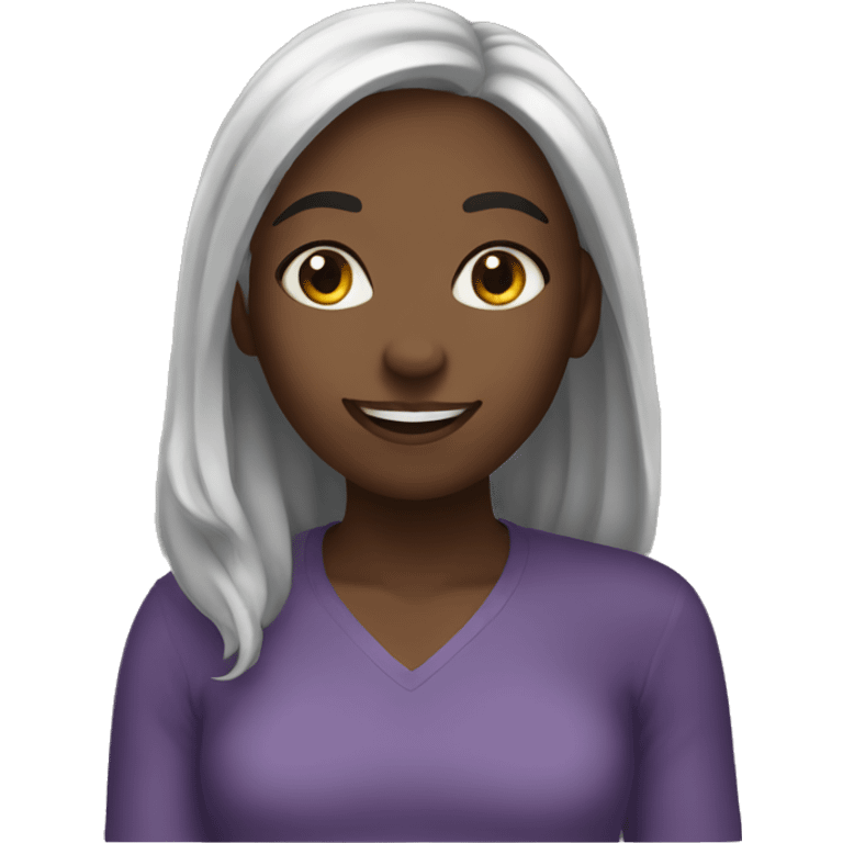 A black girl saying hi  emoji