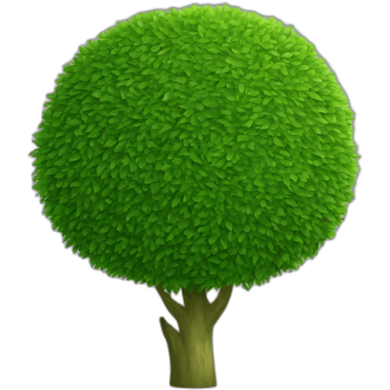 A green hedge cut like a soccer ball emoji