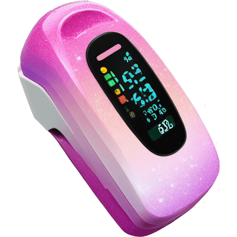 Pink ombre pulse oximeter with glitter  emoji