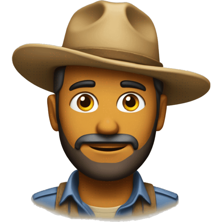 un explortador con sombrero de indiana jhones emoji