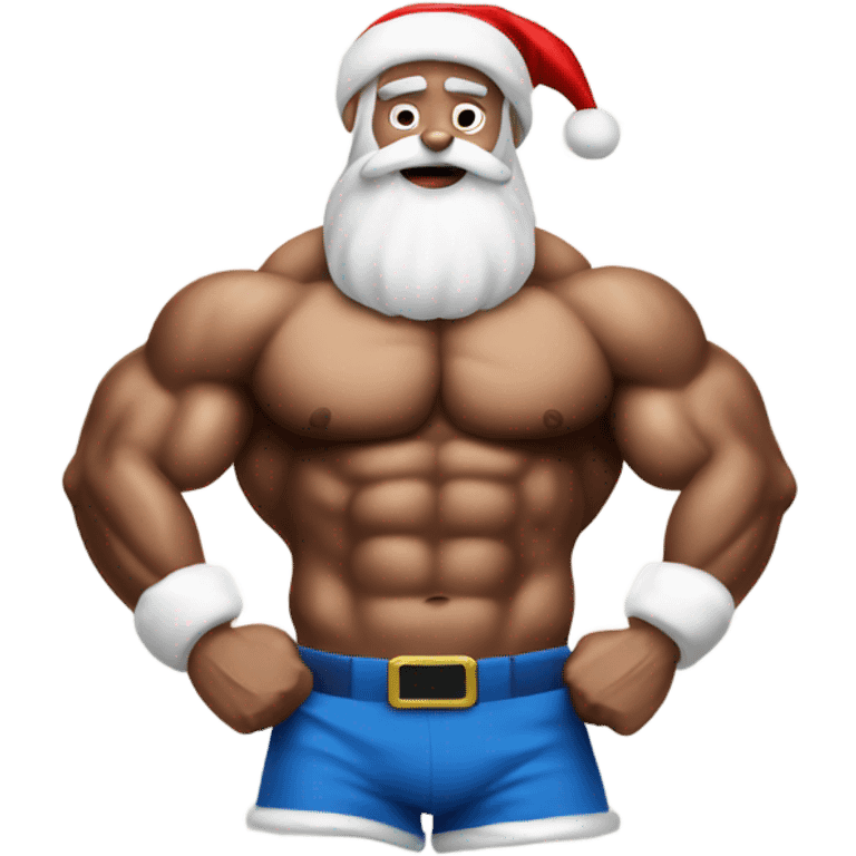 Body builder muscle Santa emoji