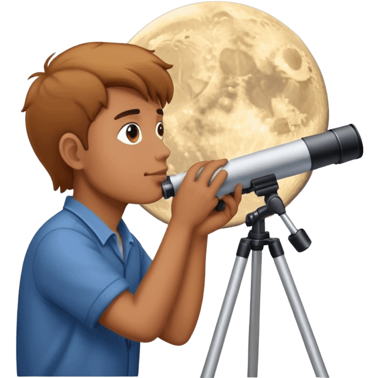 person looking at the moon with telescope emoji